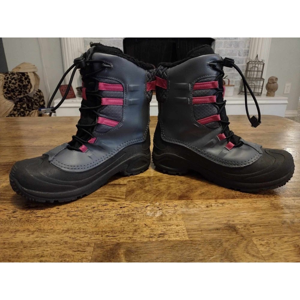 Columbia Youth Bugaboot Celsius Waterproof Winter Boot - Graphite/Fushia sz 6
